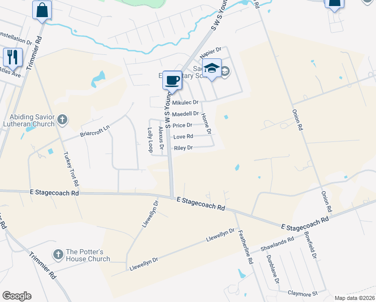 map of restaurants, bars, coffee shops, grocery stores, and more near 2302 Riley Drive in Killeen