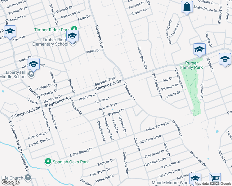 map of restaurants, bars, coffee shops, grocery stores, and more near 6002 Cobalt Lane in Killeen