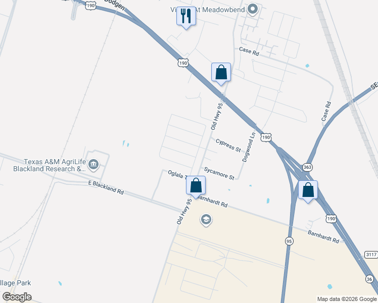 map of restaurants, bars, coffee shops, grocery stores, and more near 1622 Fiddle Wood Way in Temple
