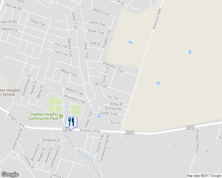 map of restaurants, bars, coffee shops, grocery stores, and more near 1820 Seminole Circle in Harker Heights