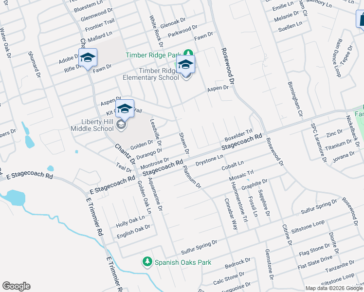 map of restaurants, bars, coffee shops, grocery stores, and more near 5812 Durango Drive in Killeen