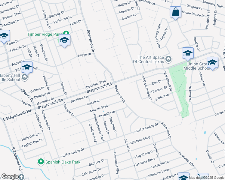 map of restaurants, bars, coffee shops, grocery stores, and more near 6104 Drystone Lane in Killeen