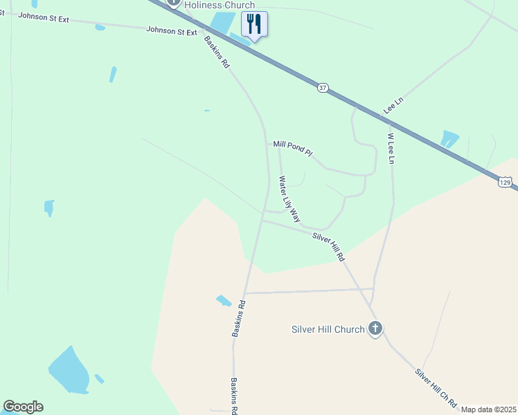 map of restaurants, bars, coffee shops, grocery stores, and more near 305 Baskins Road in Lakeland