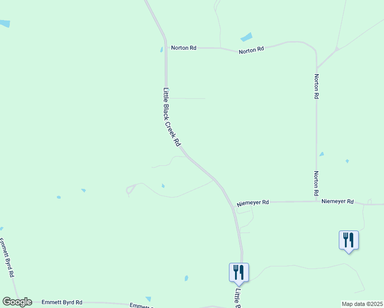 map of restaurants, bars, coffee shops, grocery stores, and more near 1704 Little Black Creek Road in Lumberton