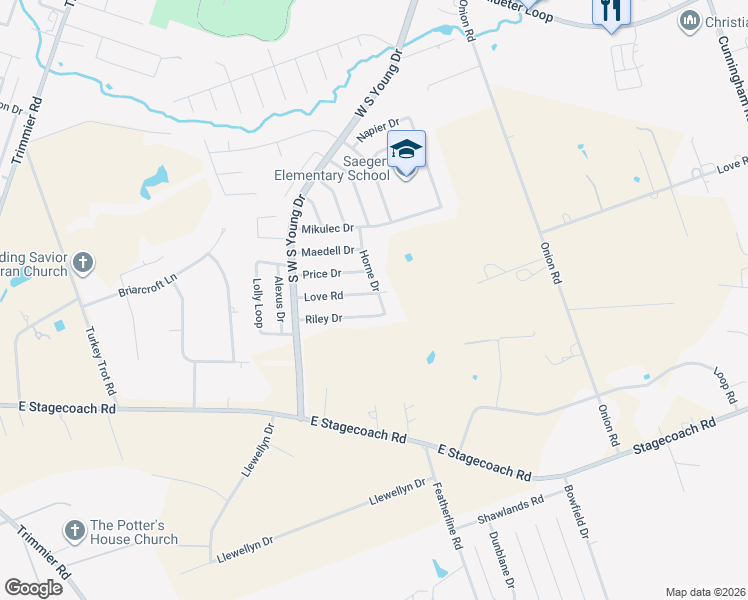 map of restaurants, bars, coffee shops, grocery stores, and more near 2408 Love Road in Killeen