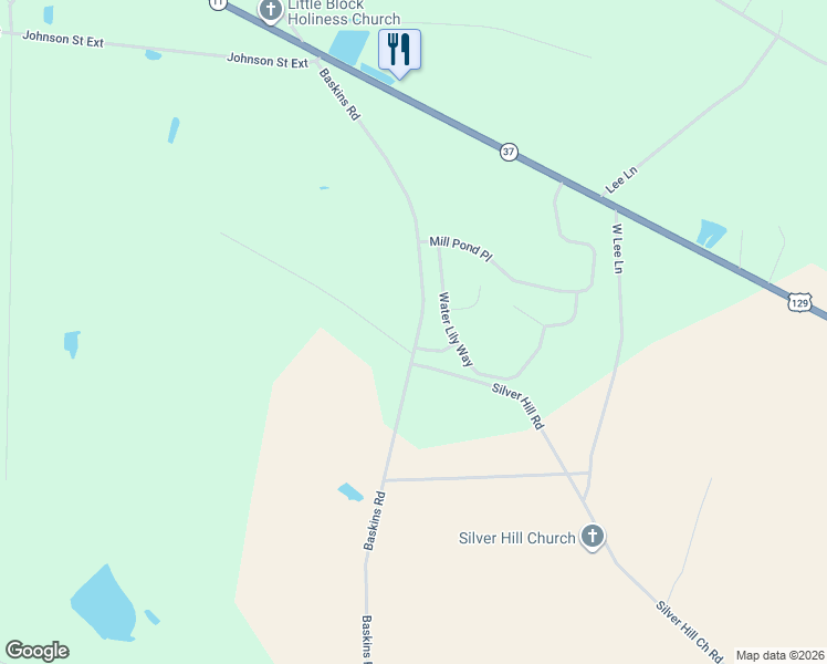 map of restaurants, bars, coffee shops, grocery stores, and more near 305 Baskins Road in Lakeland