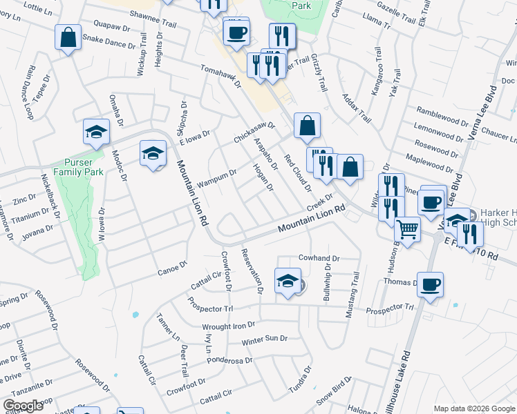 map of restaurants, bars, coffee shops, grocery stores, and more near 608 Totem Trail in Harker Heights