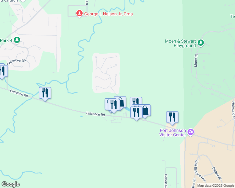 map of restaurants, bars, coffee shops, grocery stores, and more near 100 Timber Ridge Avenue in Leesville