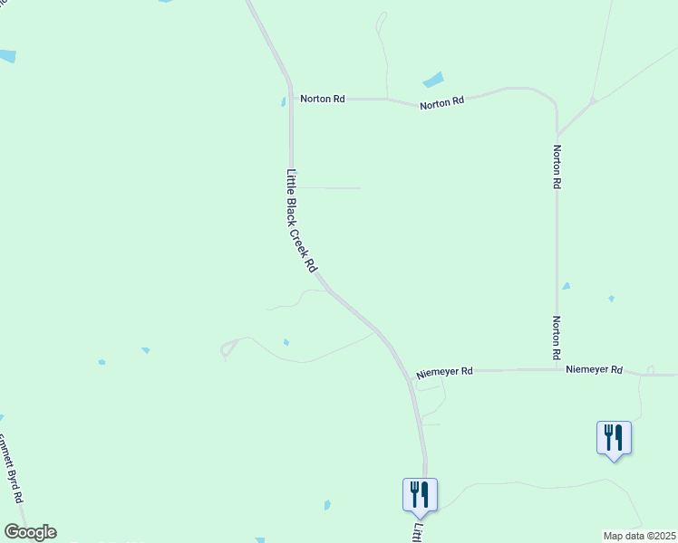 map of restaurants, bars, coffee shops, grocery stores, and more near 1704 Little Black Creek Road in Lumberton