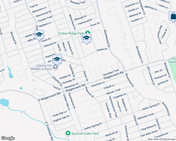 map of restaurants, bars, coffee shops, grocery stores, and more near 5609 Boxelder Trail in Killeen