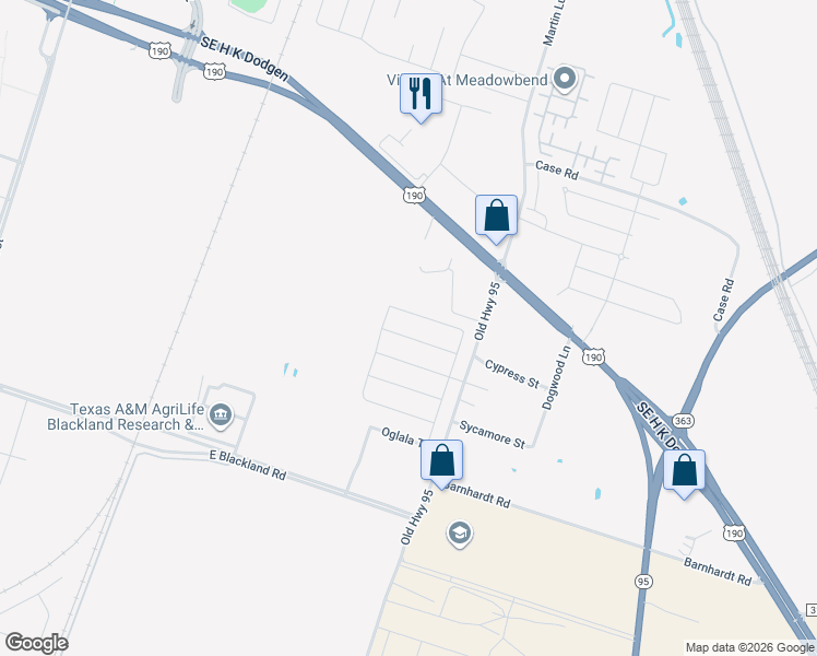 map of restaurants, bars, coffee shops, grocery stores, and more near 1502 Curlew Lane in Temple