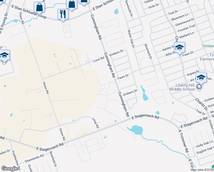 map of restaurants, bars, coffee shops, grocery stores, and more near 5006 Charles Loop in Killeen