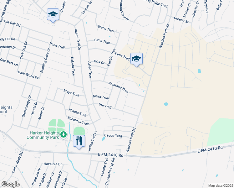 map of restaurants, bars, coffee shops, grocery stores, and more near 1806 Seminole Trce in Harker Heights