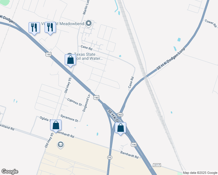 map of restaurants, bars, coffee shops, grocery stores, and more near 22022 Southeast H K Dodgen in Temple