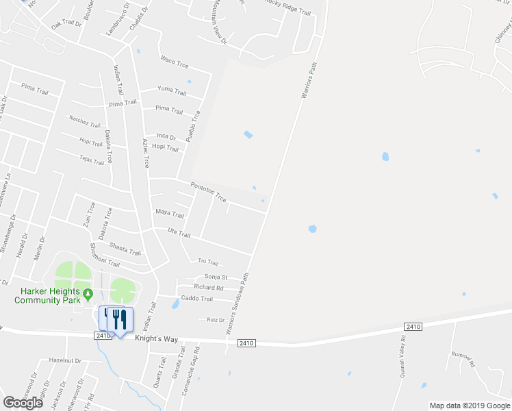 map of restaurants, bars, coffee shops, grocery stores, and more near 1807 Pontotoc Trce in Harker Heights