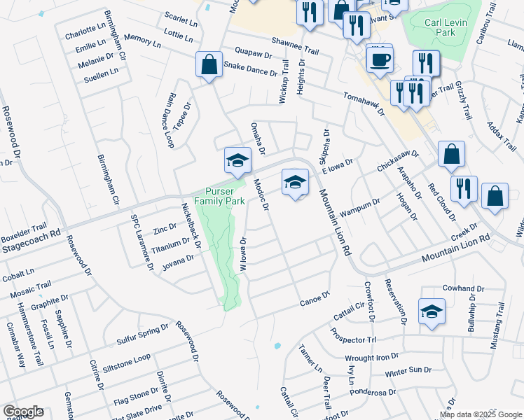 map of restaurants, bars, coffee shops, grocery stores, and more near 2504 Modoc Drive in Harker Heights