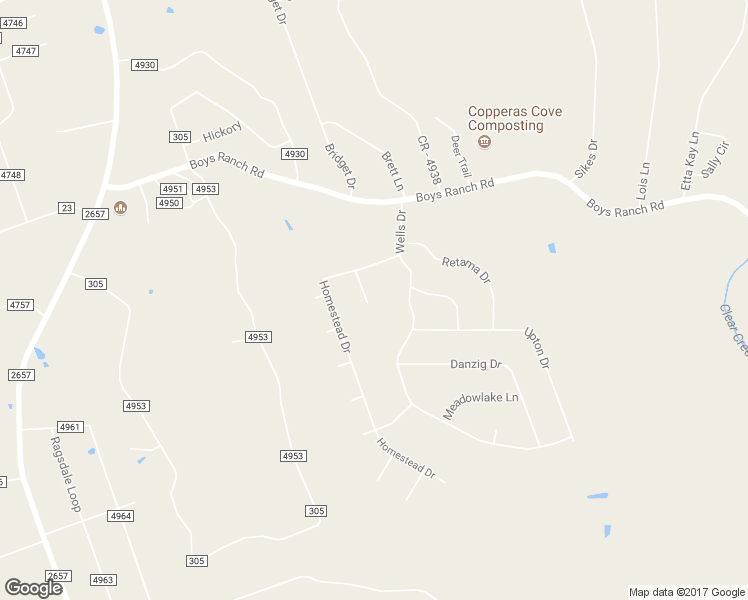 map of restaurants, bars, coffee shops, grocery stores, and more near 155 Coyote Circle in Kempner