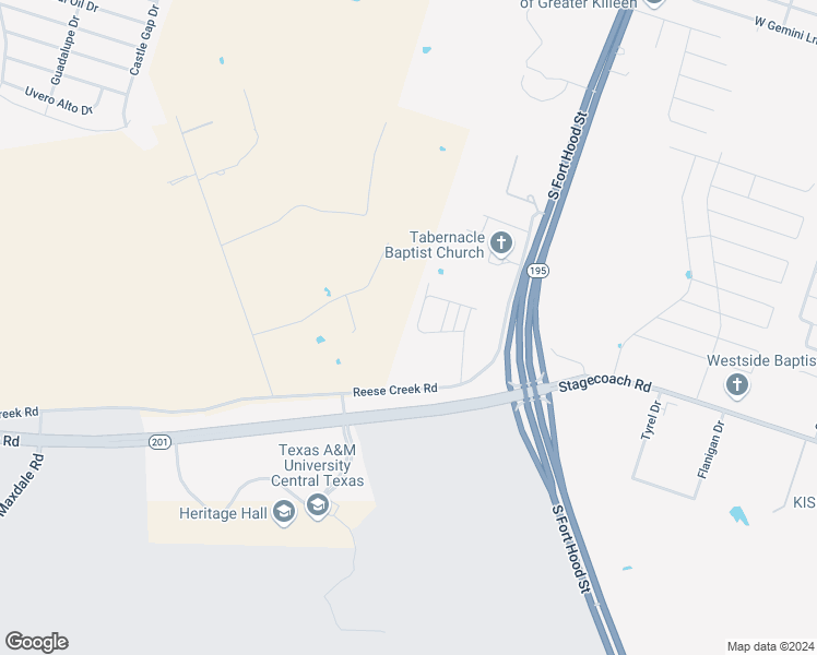 map of restaurants, bars, coffee shops, grocery stores, and more near 413 Study Hall Loop in Killeen