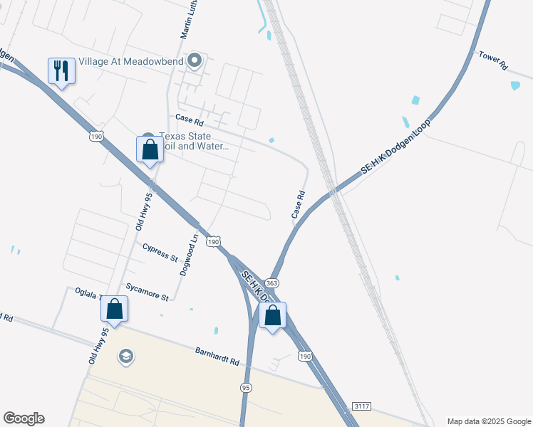 map of restaurants, bars, coffee shops, grocery stores, and more near 21820 Southeast H K Dodgen Loop in Temple