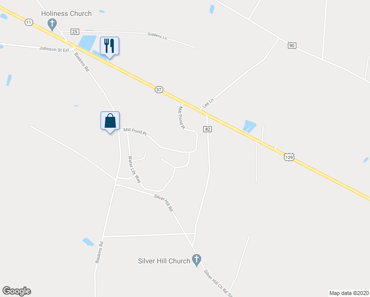 map of restaurants, bars, coffee shops, grocery stores, and more near 70 Mill Pond Place in Lakeland