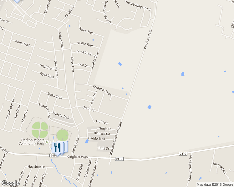 map of restaurants, bars, coffee shops, grocery stores, and more near 1807 Pontotoc Trce in Harker Heights