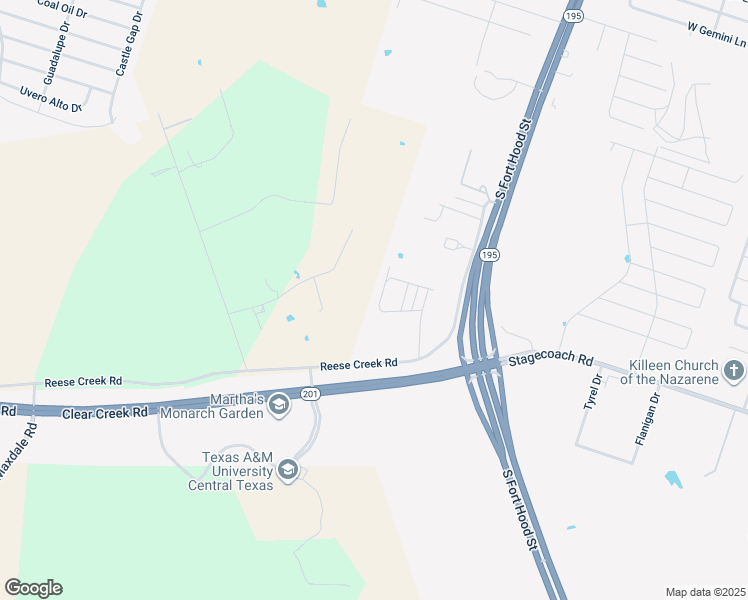 map of restaurants, bars, coffee shops, grocery stores, and more near 405 Study Hall Loop in Killeen