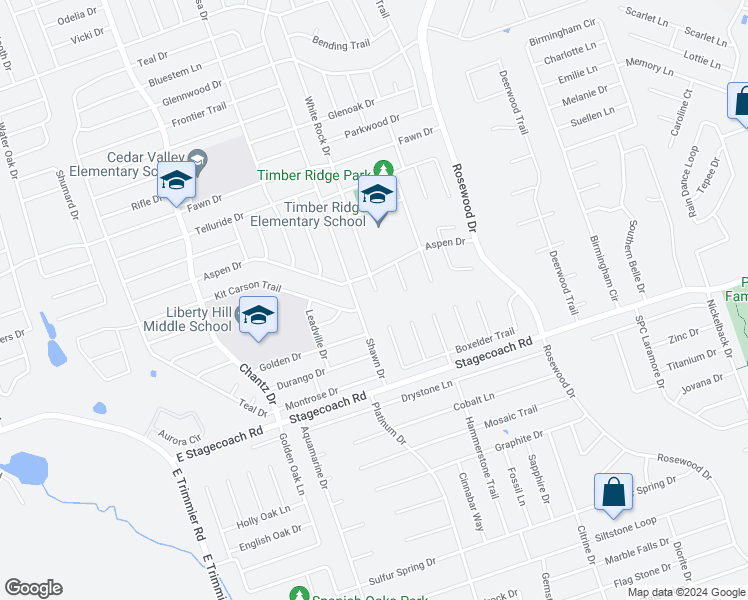 map of restaurants, bars, coffee shops, grocery stores, and more near 5607 White Rock Drive in Killeen