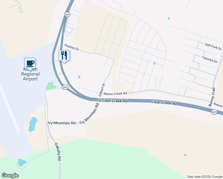 map of restaurants, bars, coffee shops, grocery stores, and more near 2734 Reese Creek Road in Killeen