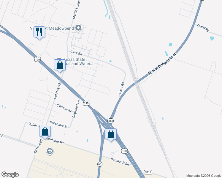 map of restaurants, bars, coffee shops, grocery stores, and more near 21820 Southeast H K Dodgen Loop in Temple