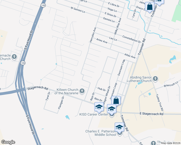 map of restaurants, bars, coffee shops, grocery stores, and more near 902 Clanton Cove in Killeen