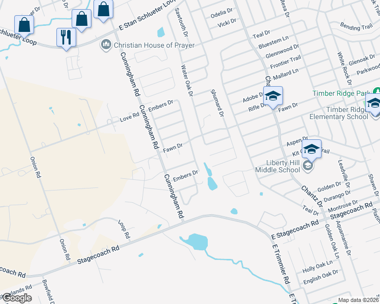 map of restaurants, bars, coffee shops, grocery stores, and more near 4703 Embers Drive in Killeen