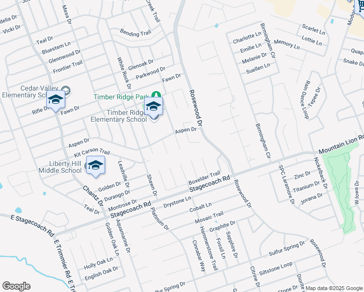 map of restaurants, bars, coffee shops, grocery stores, and more near 5608 Hunters Ridge Trail in Killeen