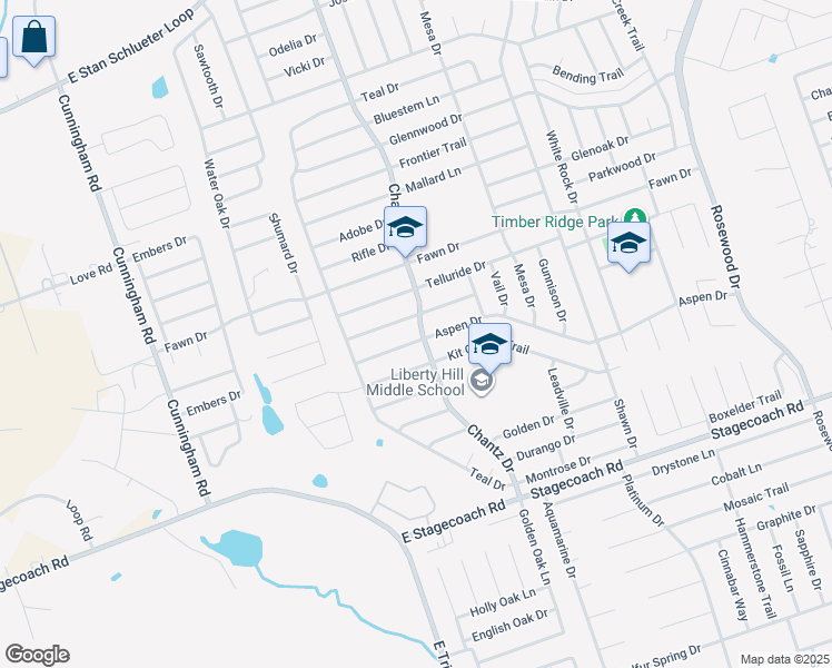 map of restaurants, bars, coffee shops, grocery stores, and more near 4309 Aspen Drive in Killeen