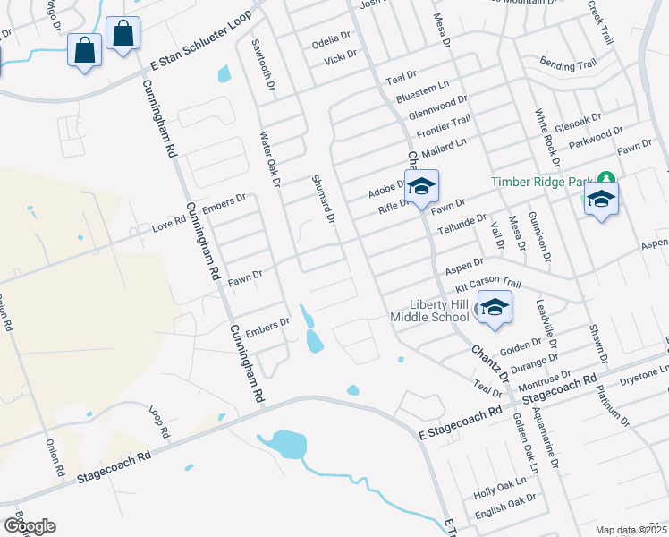 map of restaurants, bars, coffee shops, grocery stores, and more near 4812 Water Oak Drive in Killeen