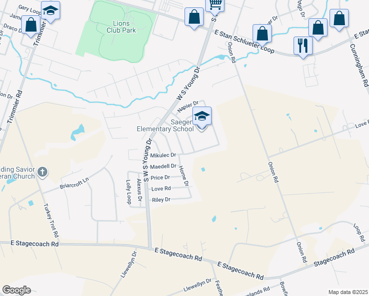 map of restaurants, bars, coffee shops, grocery stores, and more near 5614 Orts Drive in Killeen