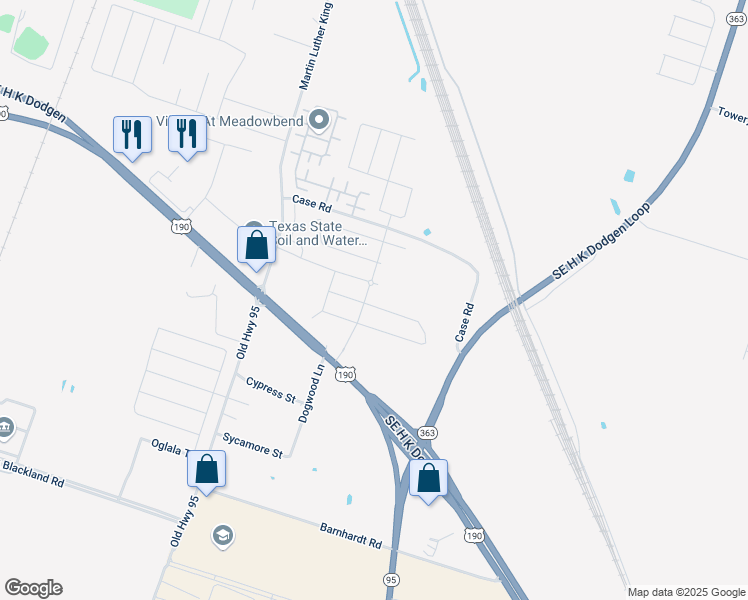 map of restaurants, bars, coffee shops, grocery stores, and more near 2008 Dade Loop in Temple