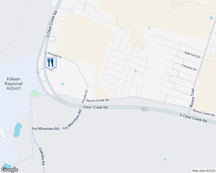 map of restaurants, bars, coffee shops, grocery stores, and more near 7601 Oliver Loving Drive in Killeen