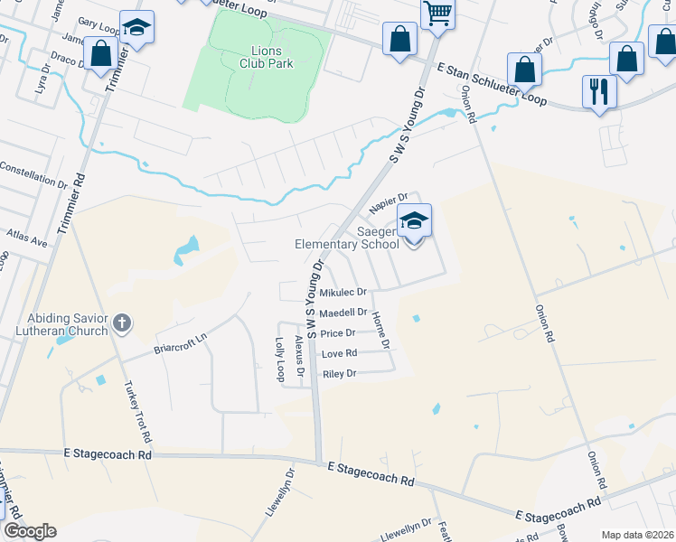 map of restaurants, bars, coffee shops, grocery stores, and more near 5707 Bertha Drive in Killeen