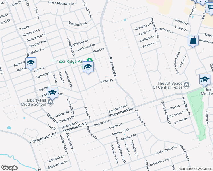 map of restaurants, bars, coffee shops, grocery stores, and more near 5608 Hunters Ridge Trail in Killeen