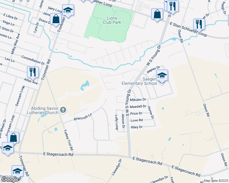 map of restaurants, bars, coffee shops, grocery stores, and more near 1910 Pinckney Court in Killeen