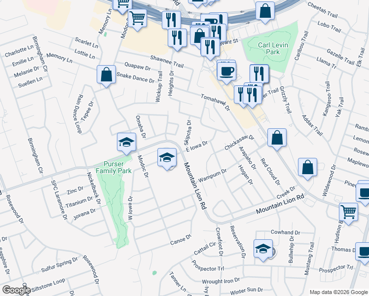 map of restaurants, bars, coffee shops, grocery stores, and more near 2408 Catawba Loop in Harker Heights
