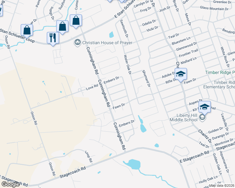 map of restaurants, bars, coffee shops, grocery stores, and more near 4110 Windwood Drive in Killeen