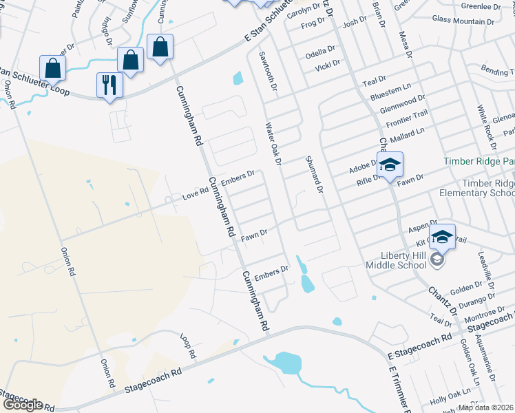 map of restaurants, bars, coffee shops, grocery stores, and more near 4204 Windwood Drive in Killeen