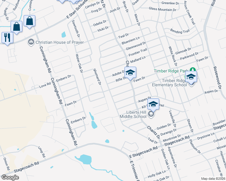 map of restaurants, bars, coffee shops, grocery stores, and more near 4205 Fawn Drive in Killeen