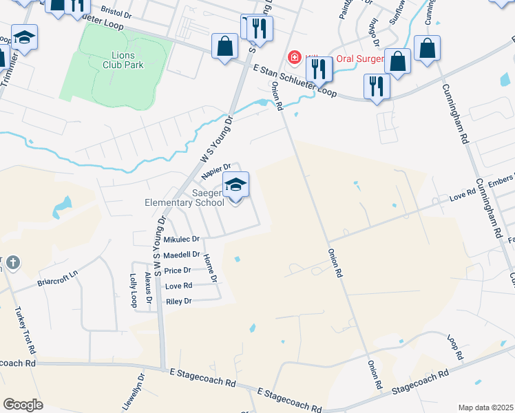map of restaurants, bars, coffee shops, grocery stores, and more near 5408 Oster Drive in Killeen