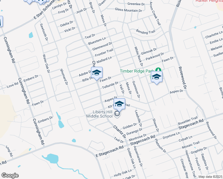 map of restaurants, bars, coffee shops, grocery stores, and more near 4505 Breckenridge Drive in Killeen