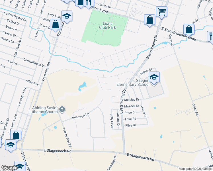 map of restaurants, bars, coffee shops, grocery stores, and more near 1802 Lobrecht Court in Killeen