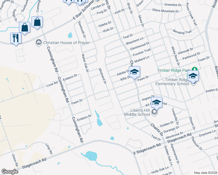 map of restaurants, bars, coffee shops, grocery stores, and more near 4717 Shumard Drive in Killeen