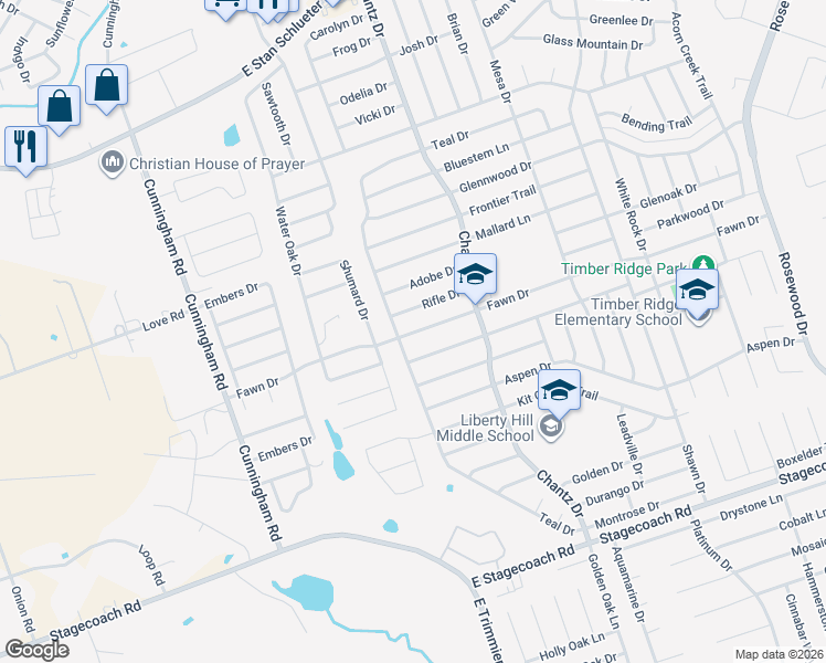map of restaurants, bars, coffee shops, grocery stores, and more near 4205 Fawn Drive in Killeen