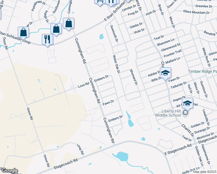 map of restaurants, bars, coffee shops, grocery stores, and more near 4203 Windwood Drive in Killeen